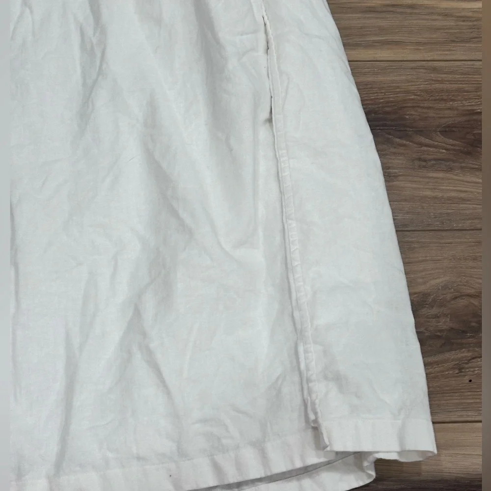 Abercrombie & Fitch Off White Ivory Linen Pull on Maxi Skirt with Slit XS - Picture 5 of 10